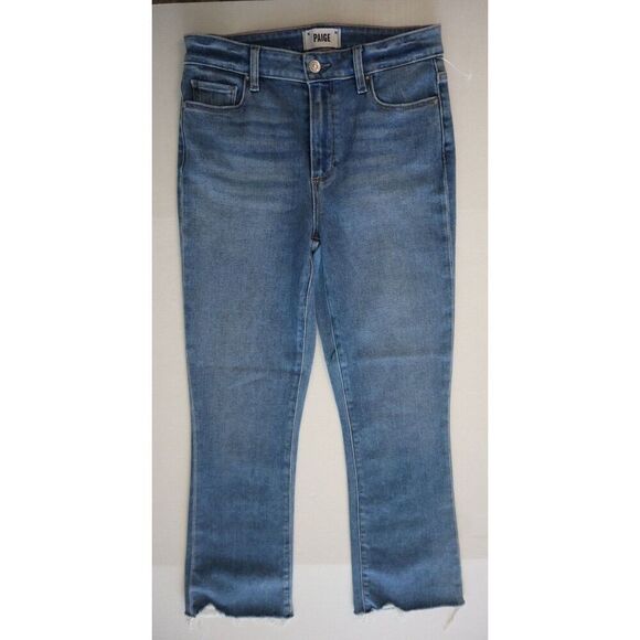 PAIGE Women's Sz 27 Blue Claudine High Rise Raw Hem Denim Jeans $229 - Picture 1 of 9
